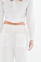 100% linen pandi trousers white woman