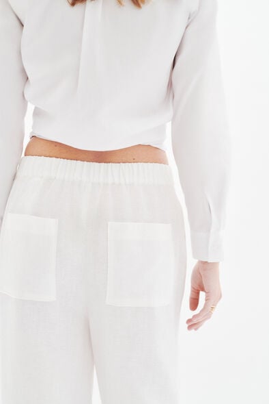 pantalon pandi 100 lin blanc femme Pantalon pandi 100% lin blanc femme