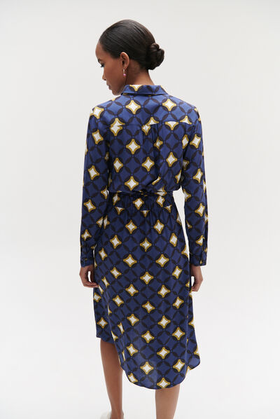 robe maya imprimée bleu electrique femme