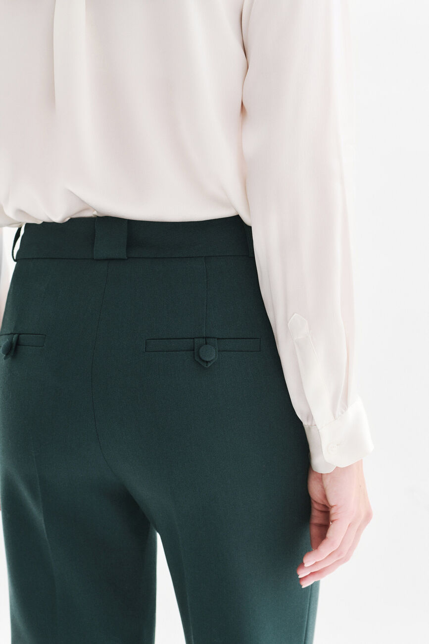 Pantalon Pelagie vert foncé femme