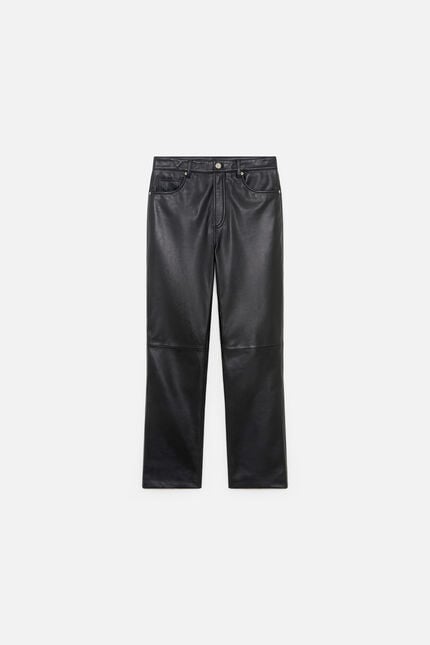 Pantalon Parmy en cuir noir femme