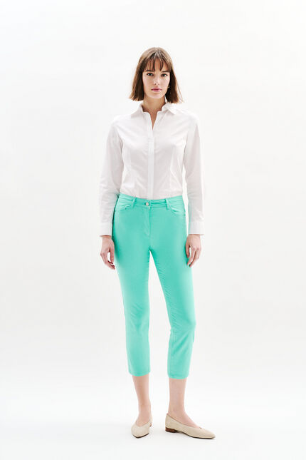 pantacourt mason vert menthe femme