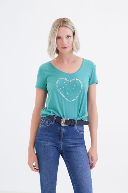 T-shirt Janice Toutes à l'école turchese donna