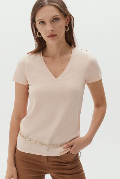 t-shirt manon rose pastel femme