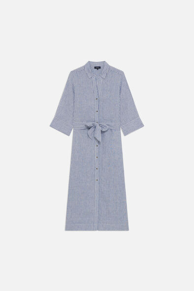 Robe ryana2 100% lin denim stone femme