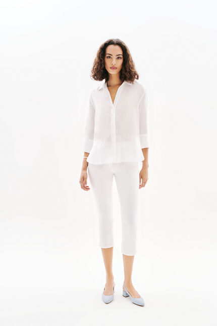 Chemise coraline 100% lin blanc femme