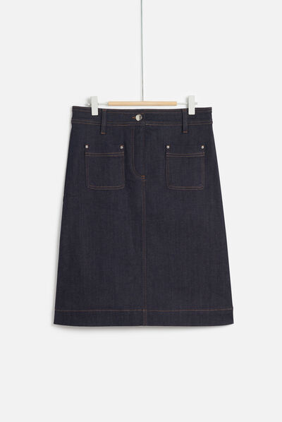 jupe enora denim double stone femme