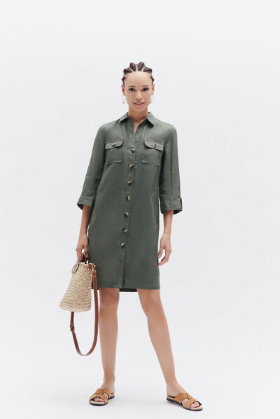 robe nell vert kaki femme