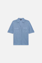Estela 100% linen shirt blue-grey woman