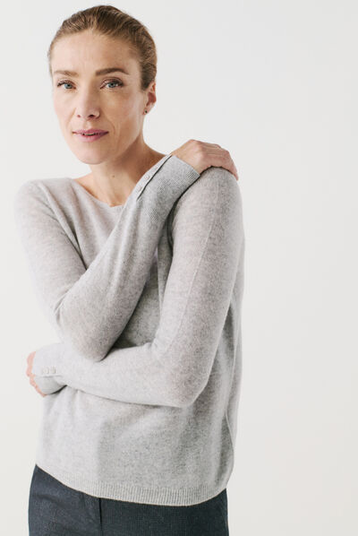 Pull mzoan gris clair femme