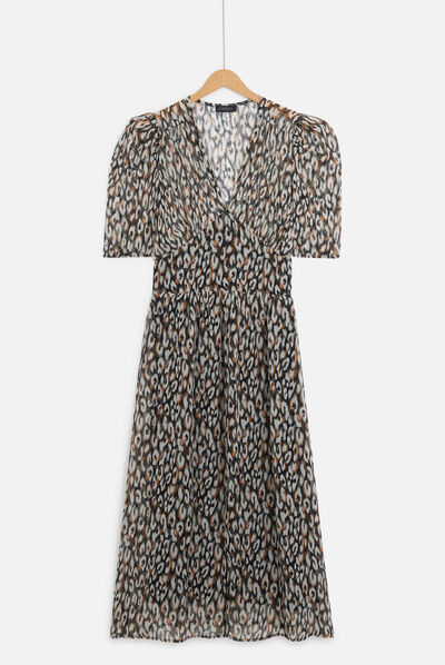 robe fauve noir femme
