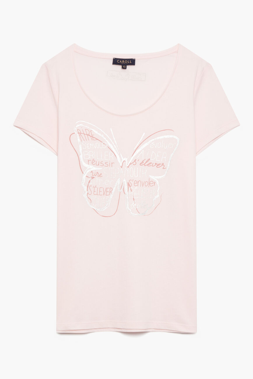 T-shirt Jamelia pastelroze vrouw