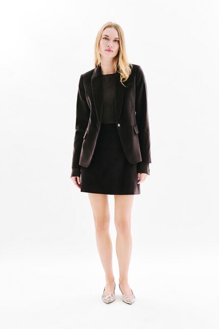 Aurora blazer chocolate brown woman