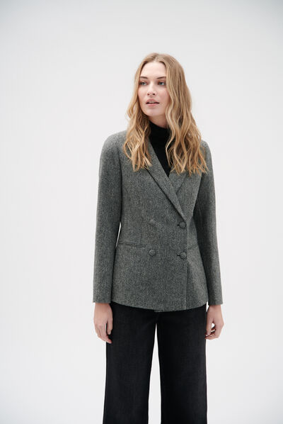 Blazer Yelena spina di pesce grigio scuro donna