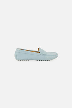 Mocassins stolima 100% cuir bleu ciel femme