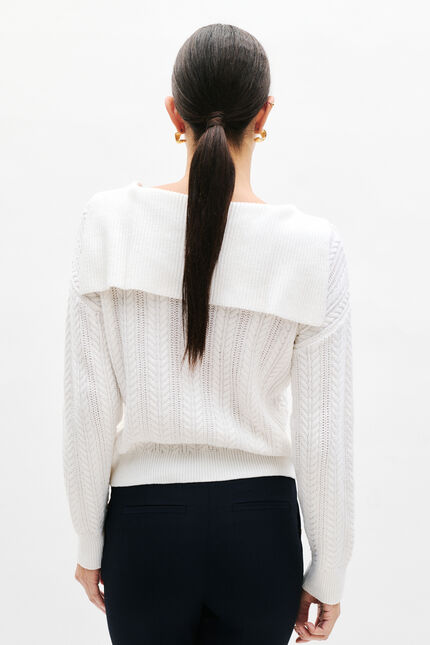 Maglione Mnathan bianco donna