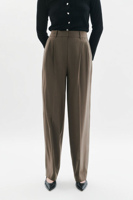 Pantalon Pliage taupe femme