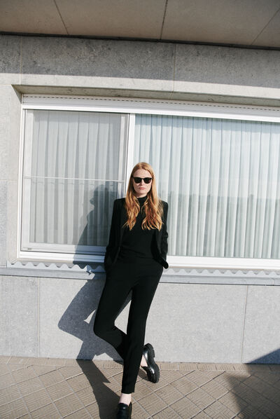 pantalon sidiki uni noir femme