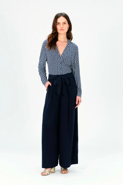 Pantalon phenriette bleu marine femme
