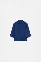 100% linen coraline shirt navy blue woman