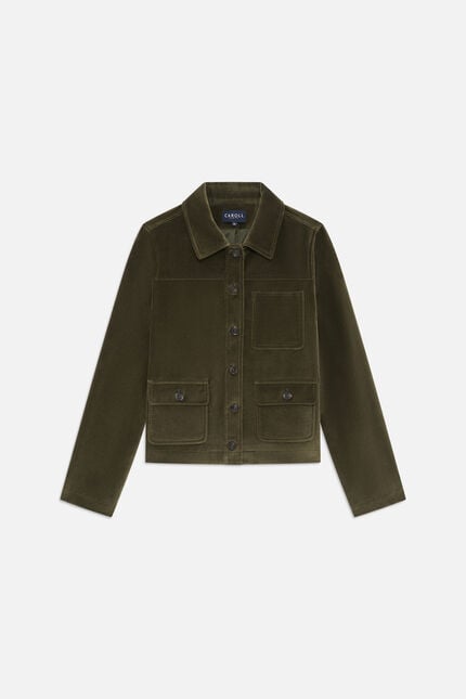 Veste Vminatavelours vert kaki femme