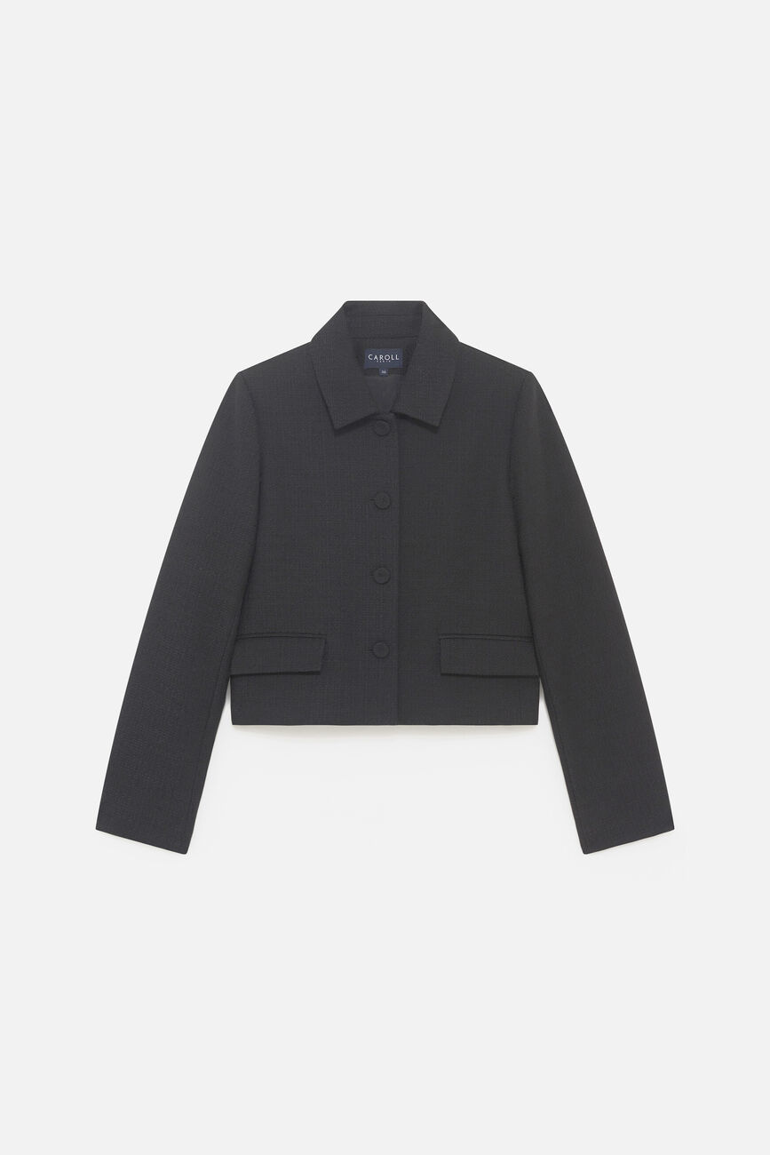 Veste Voyelle Tweed noir femme