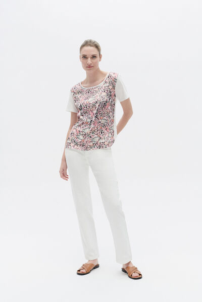 tshirt amber ecru femme