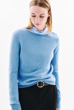 Pull zoan lurex bleu femme