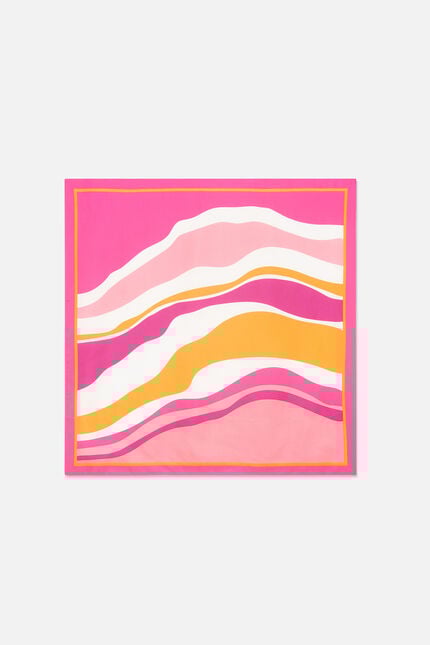 Foulard Line 100% soie rose fushia femme