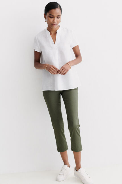 Bluse Kat 100 % Leinen weiss damen