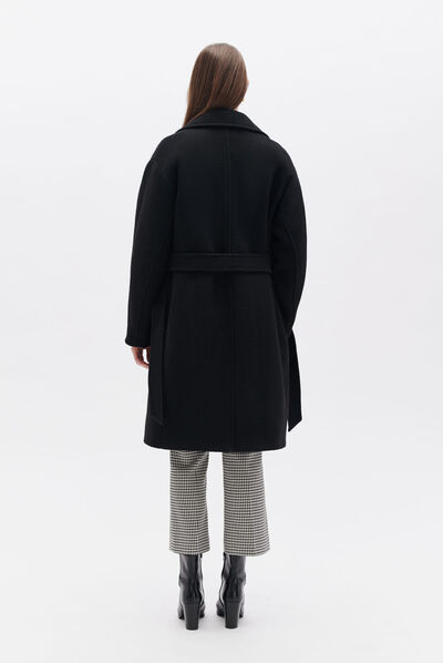 Manteau grant noir femme