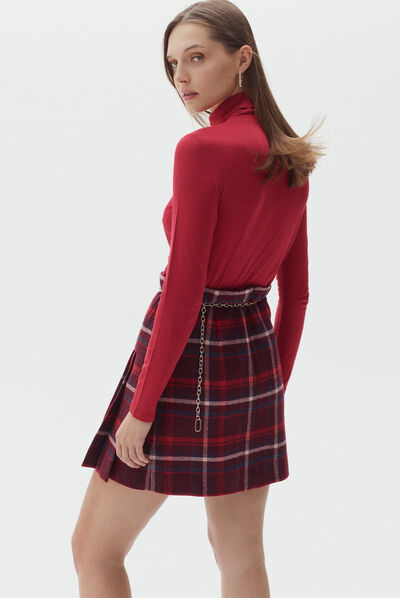saia margaret escocesa vermelho mulher