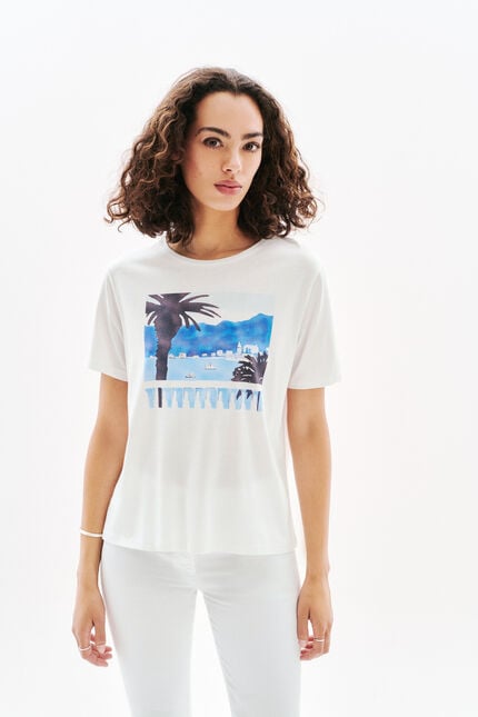 Camiseta Tim-Palme crudo mujer