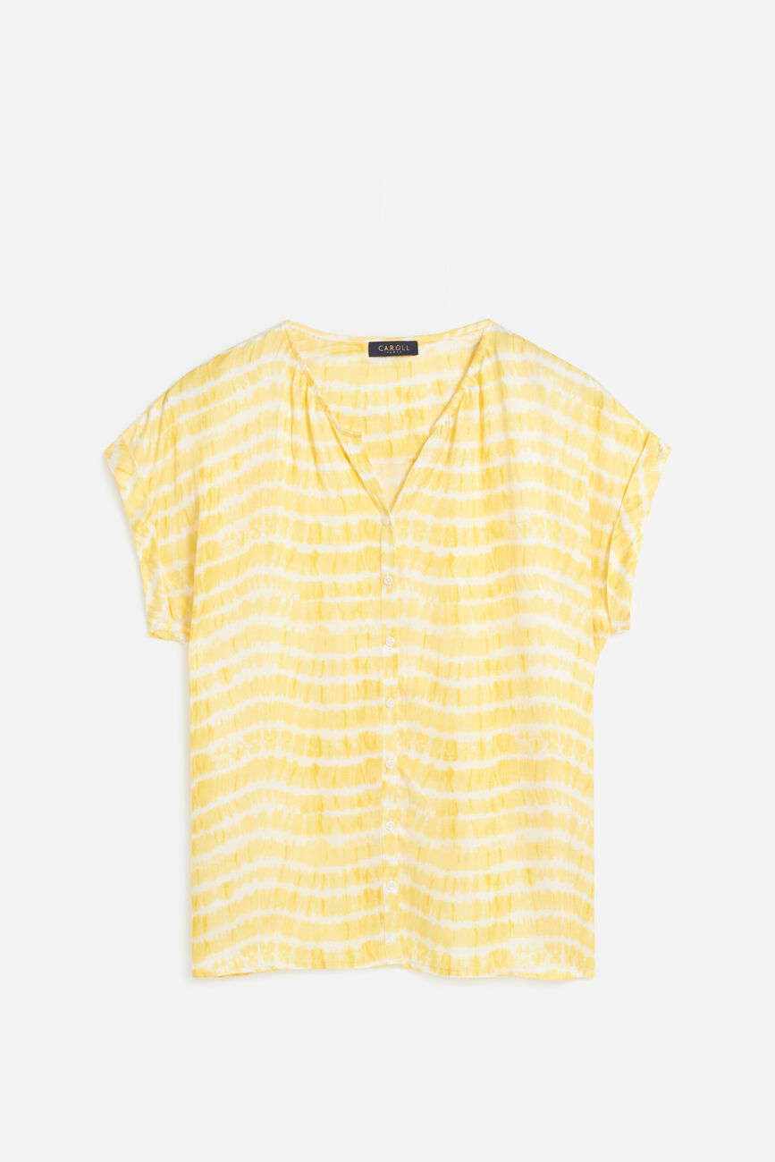 Chemise colombes jaune femme