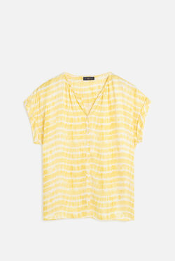 Chemise colombes jaune femme