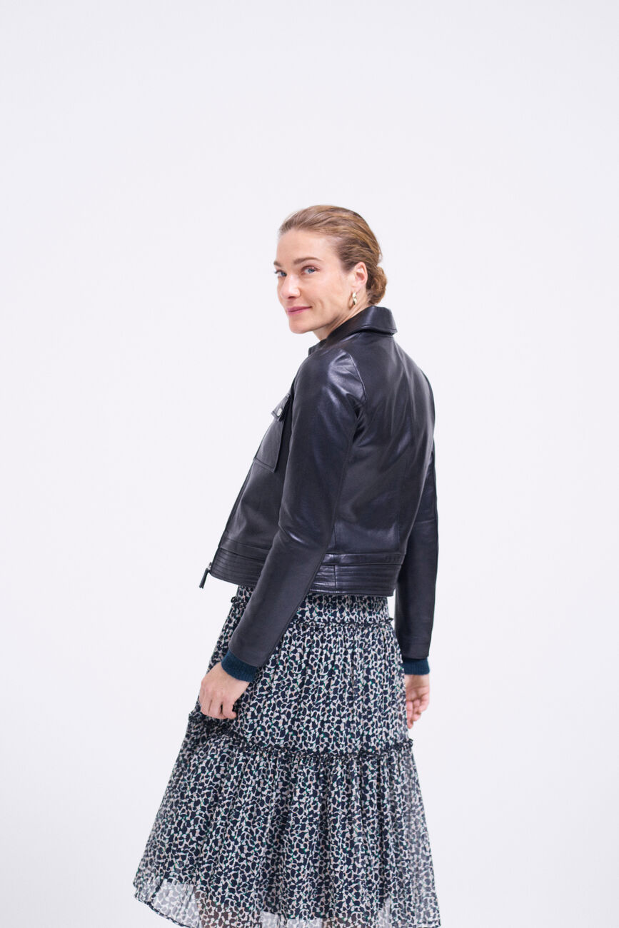 veste rachel 100% cuir noir femme