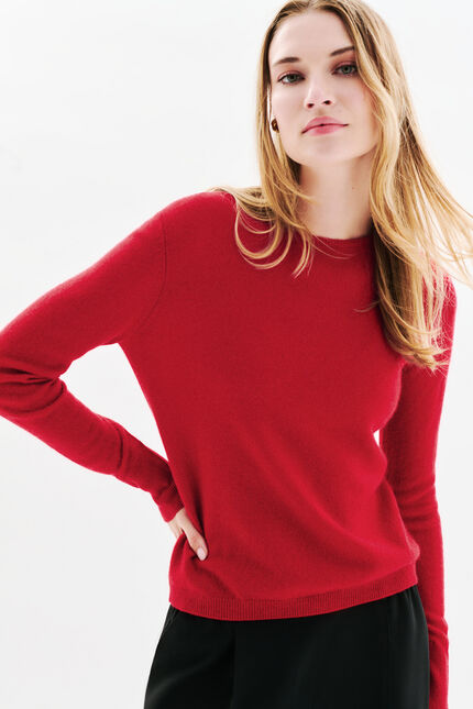Maglione mzoan 100% cashmere rosso donna