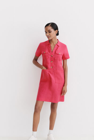 robe laure rose fushia femme
