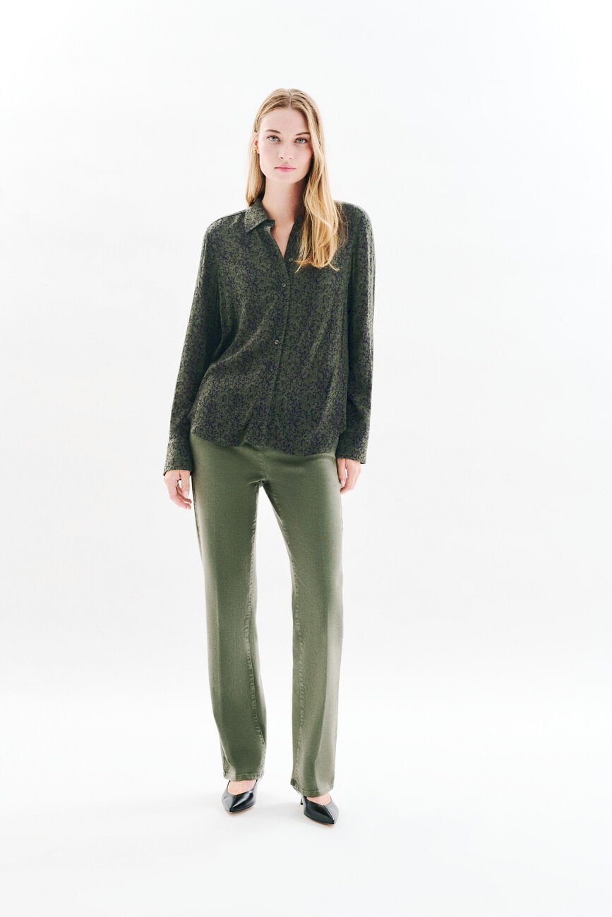 Camicia Cleony verde cachi donna