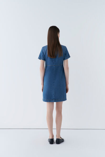 robe laure jean denim stone femme