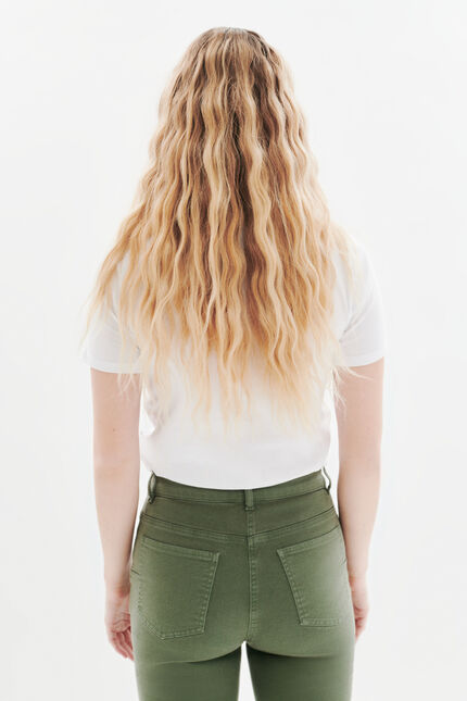 Pantaloni Pcomolong verde cachi donna