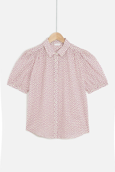Chemise cornelie à pois violet femme