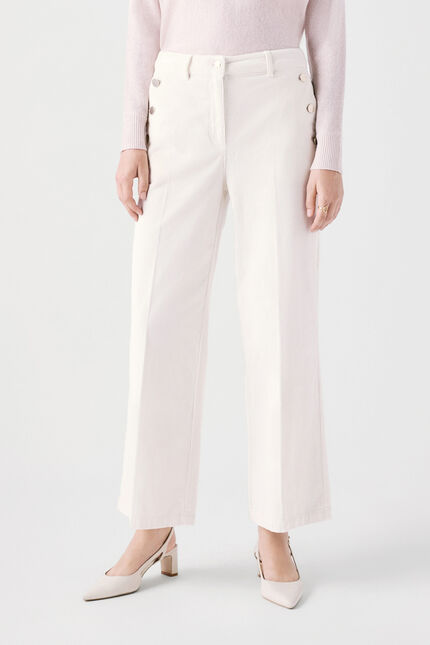 Pantaloni Prunelle avorio donna