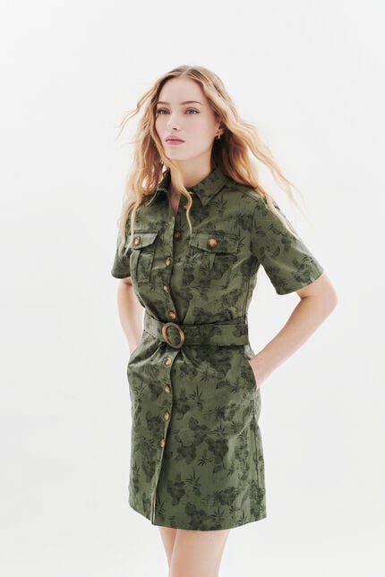 Vestido Rsonia verde caqui mujer