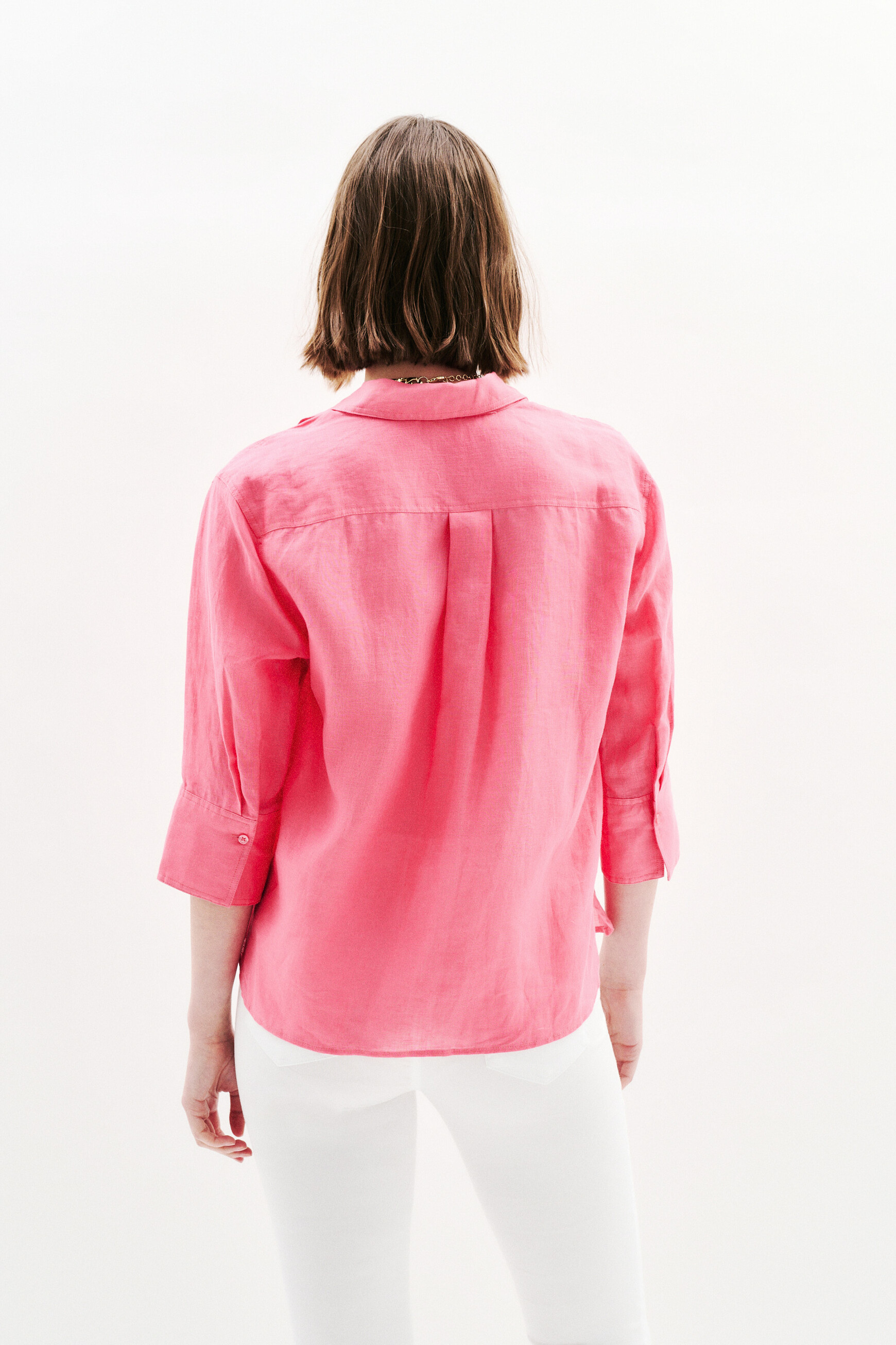 chemise coraline 100 lin rose femme Chemise coraline 100% lin rose femme