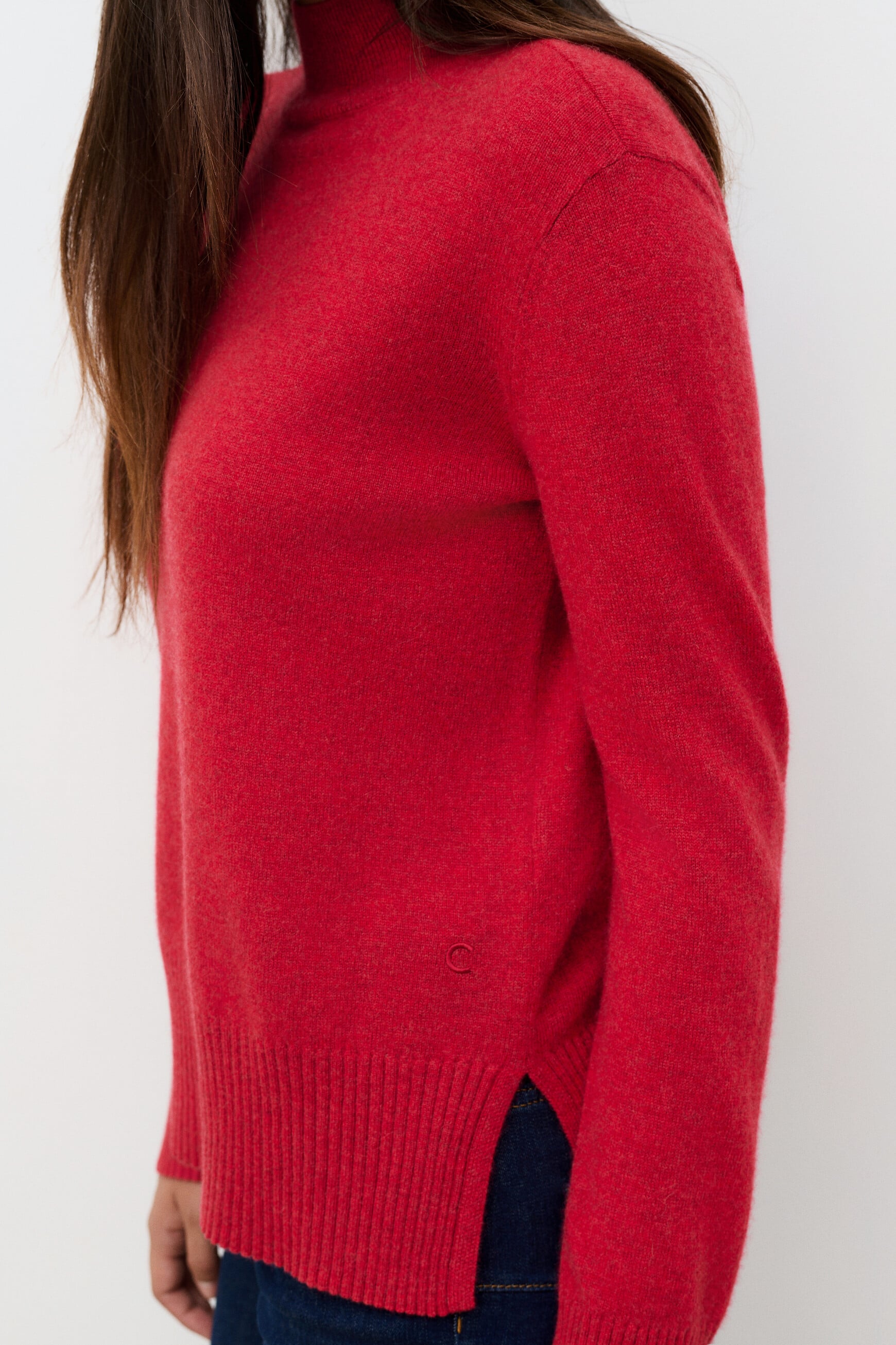 Maglione Mfranklin 100% cashmere rosso donna