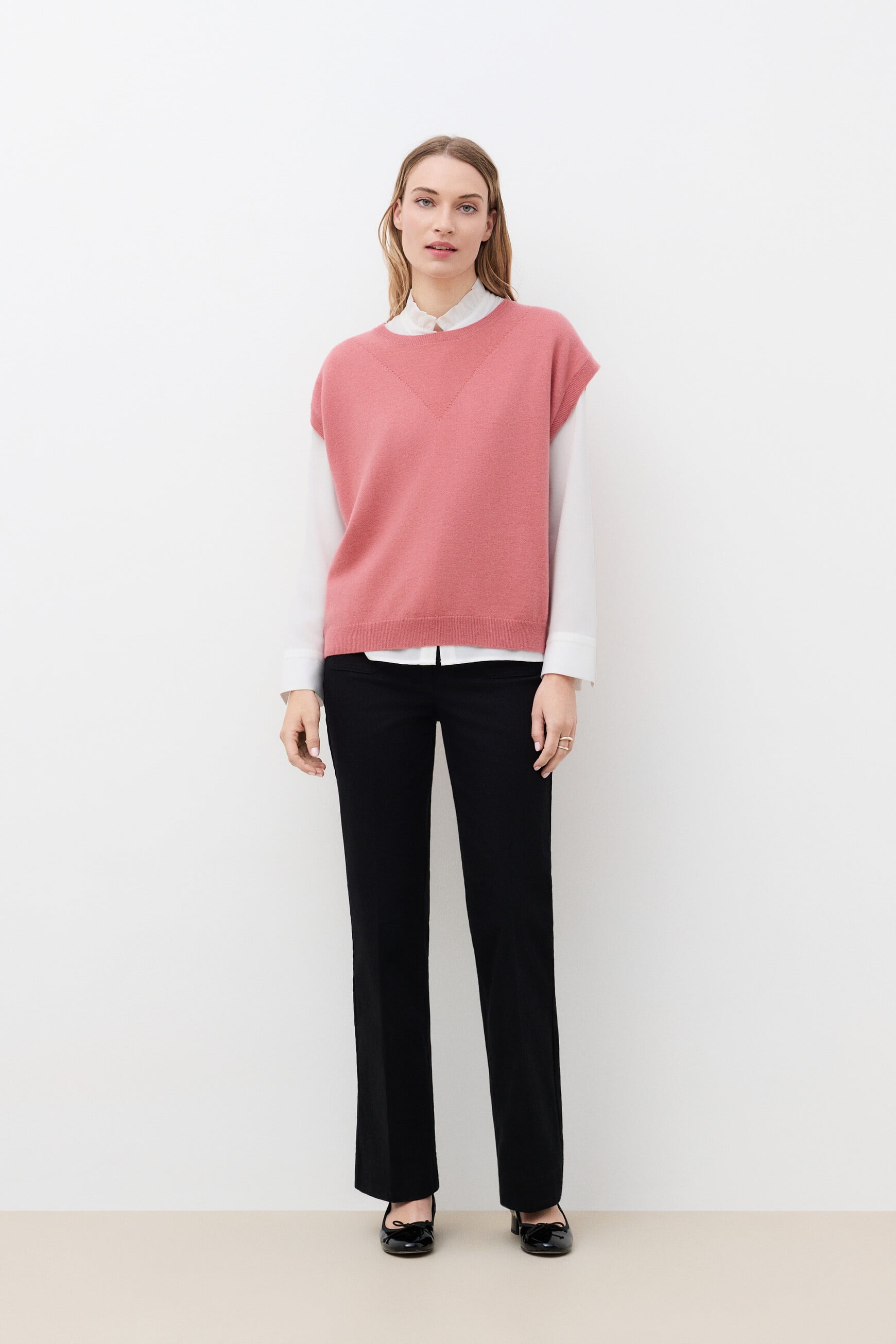 Pull mathilde 100% laine vieux rose femme