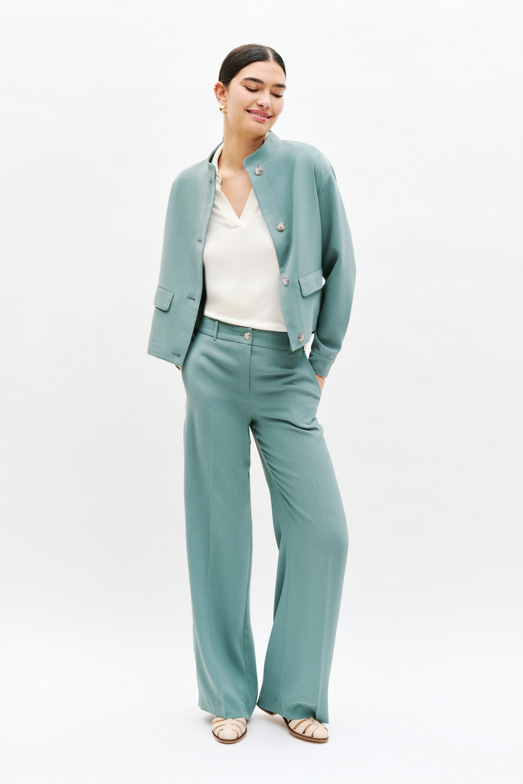 pantalon pveronique vert pastel femme Pantalon Pveronique vert pastel femme