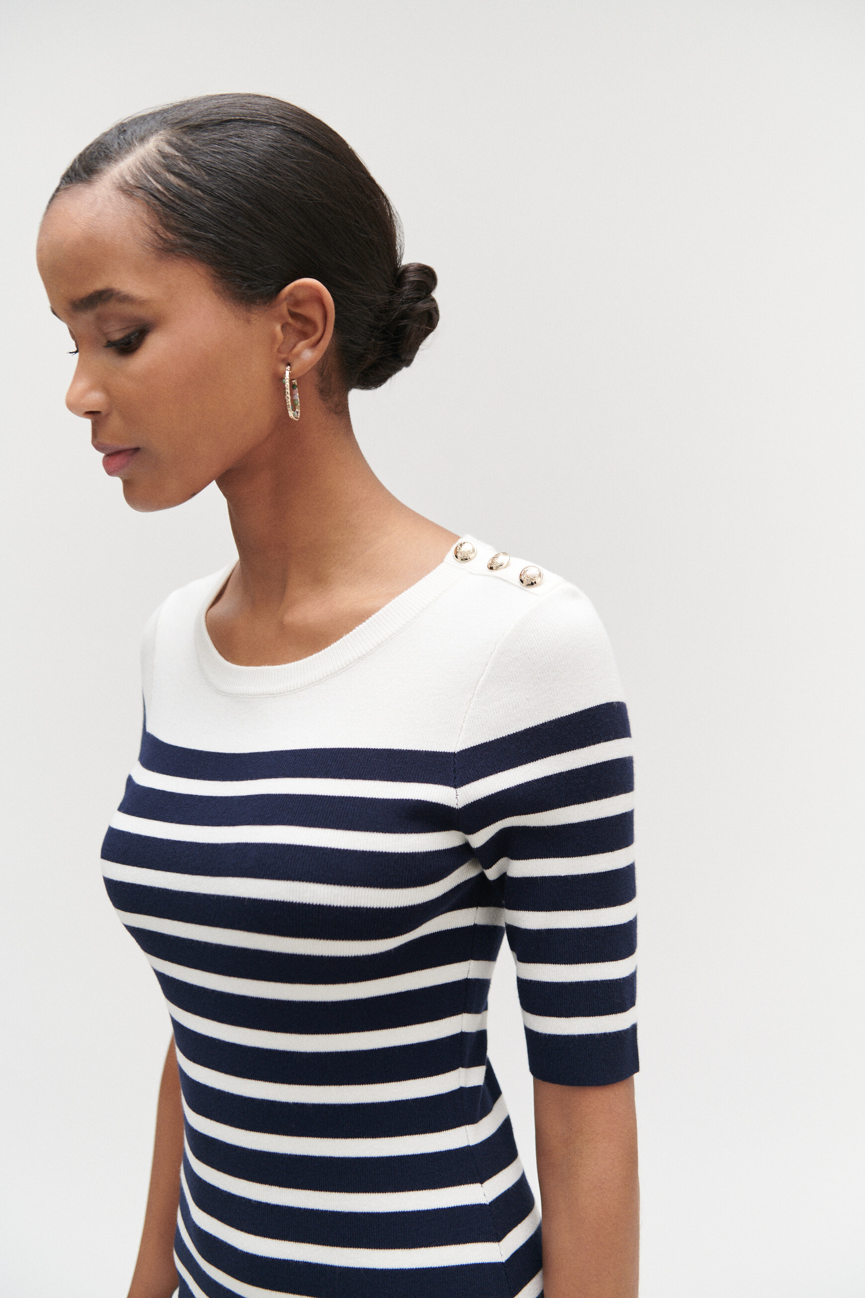 robe pull oceane facon mariniere bleu marine femme Robe pull oceane façon marinière bleu marine femme