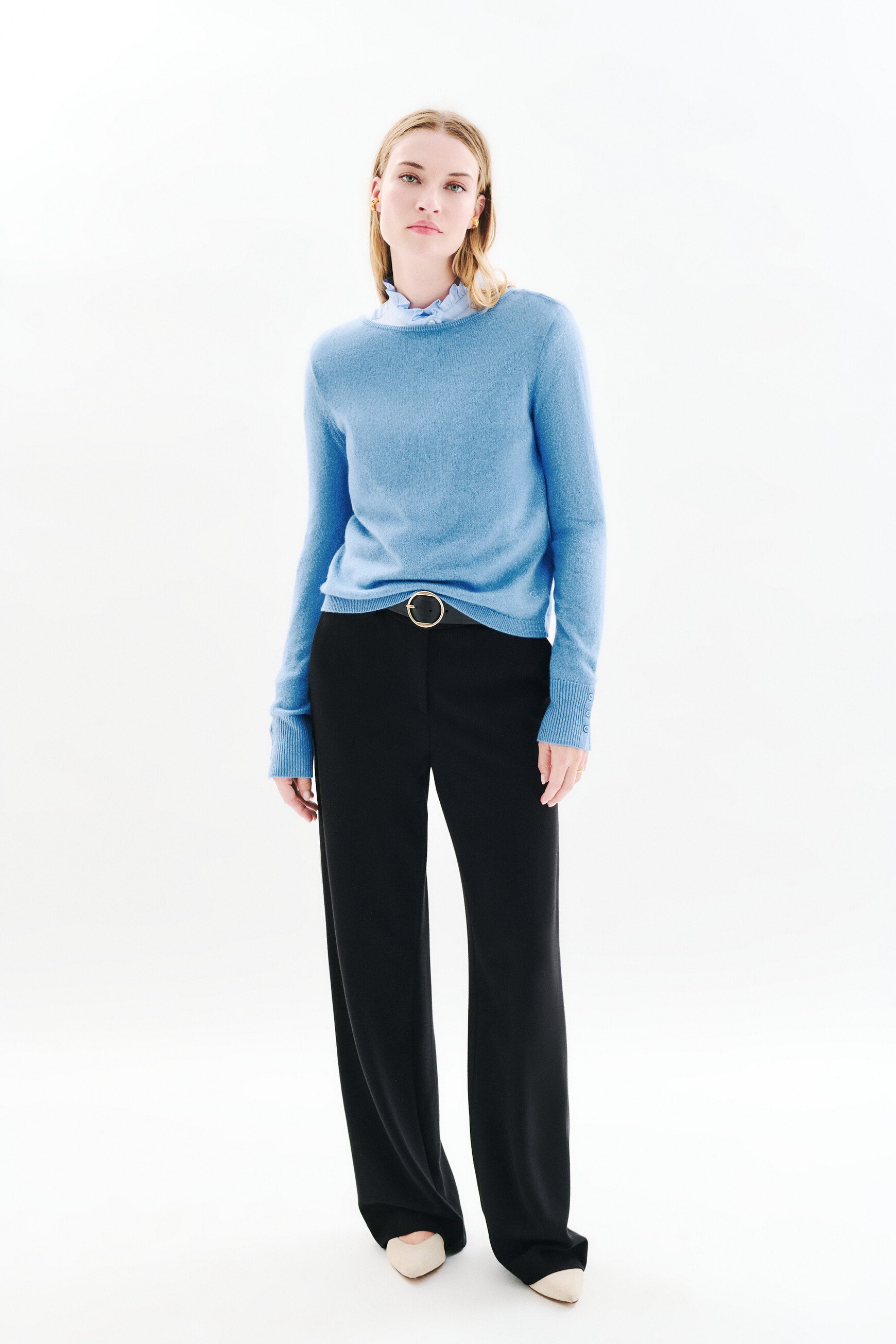 Maglione zoan lurex blu donna